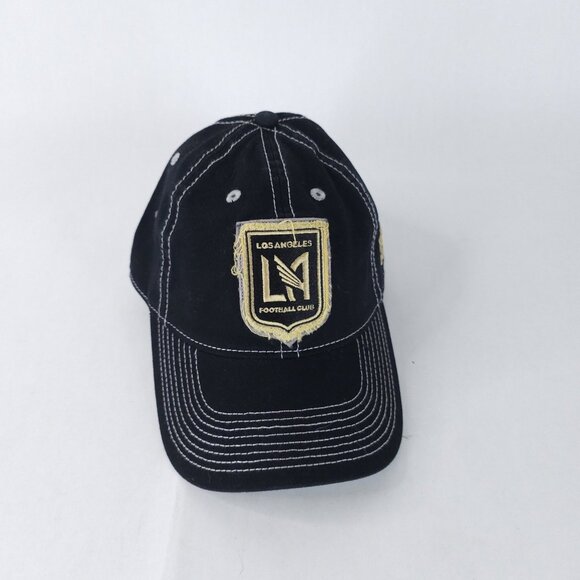 Los Angeles Football Club Hat Cap Strap Back Black Gold MLS Soccer Mens Adidas - Picture 1 of 6